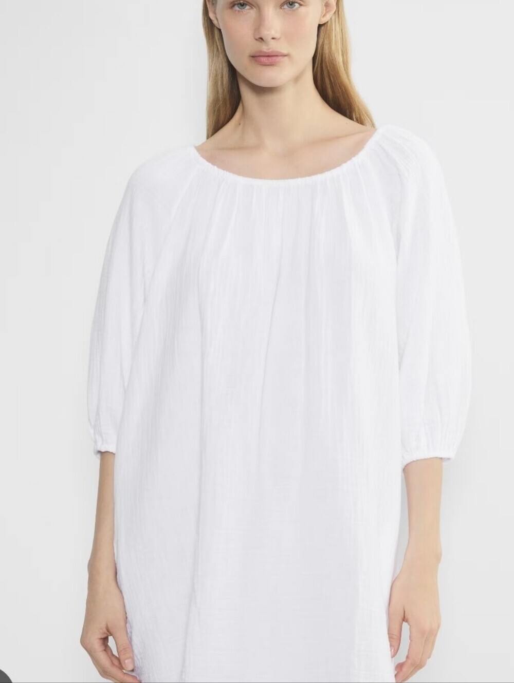 Elizabeth and James White Gauze Peasant Dress